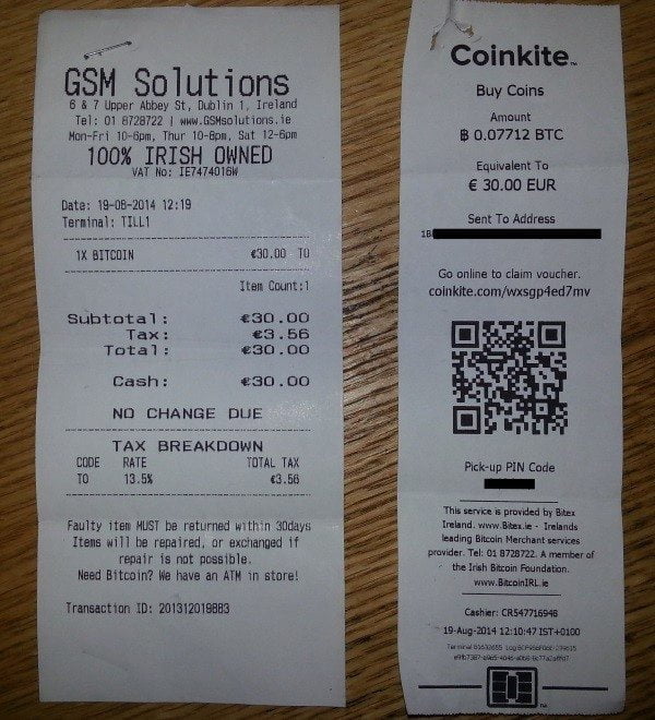 about bitcoin atm receipt