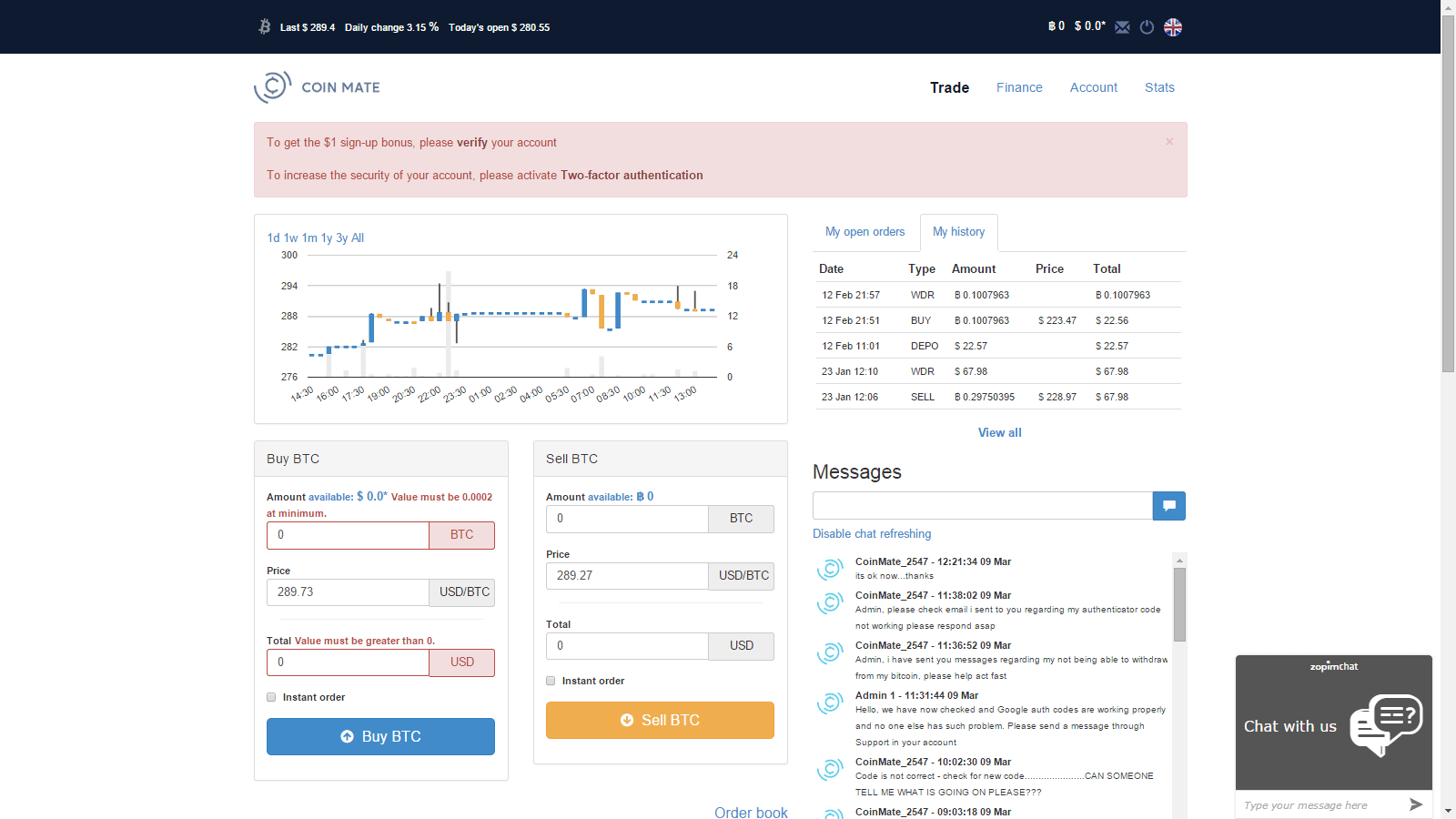 Buy and sell bitcoin quickly on one screen