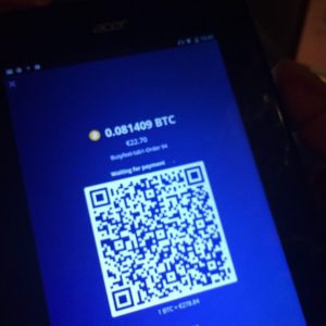 And they show the QR code to scan