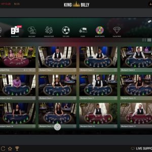 Features a wide range of live casino games