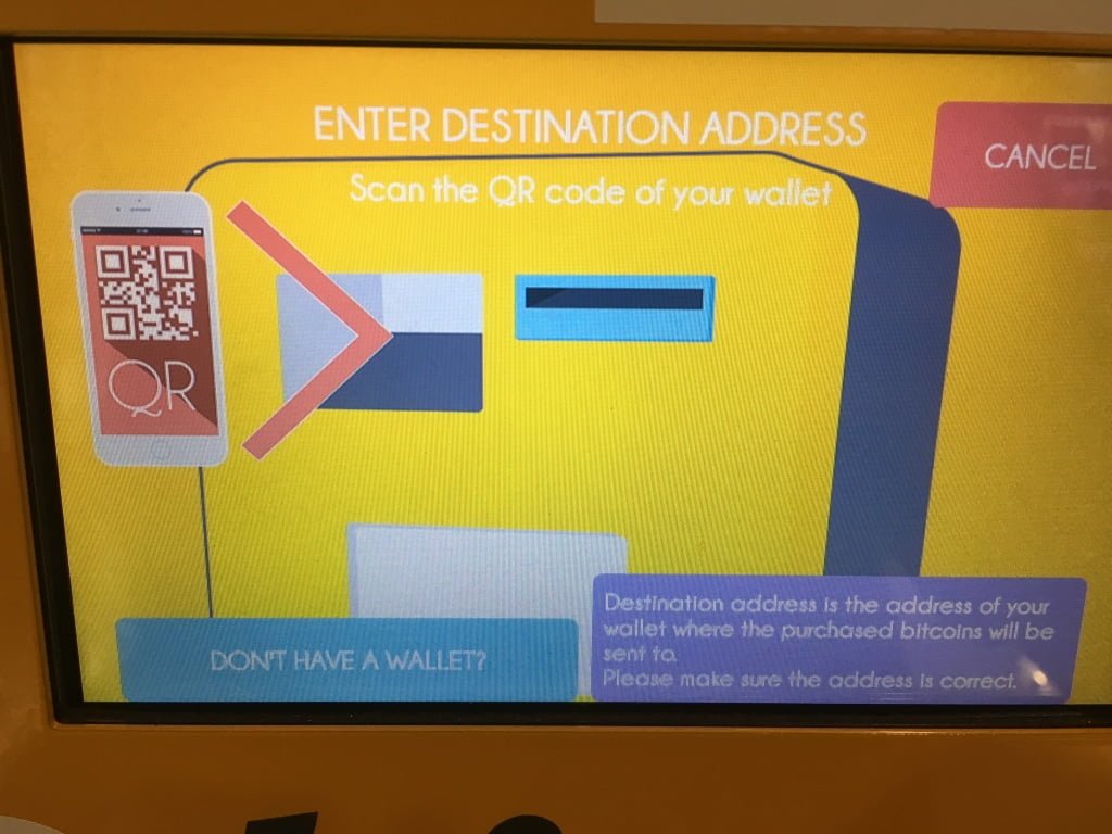 I entered my address by scanning my mobile wallet QR code