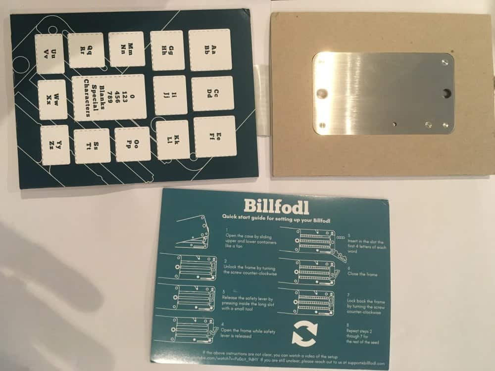 Opened up Billfodl packaging